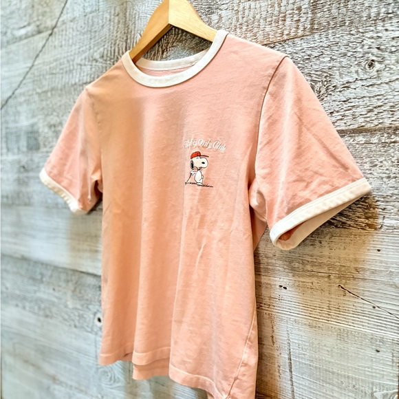 Uniqlo | "PEANUTS Sports Club: Birdies Only Club" Tee - Women's XS, Pink/White - Picture 2 of 8